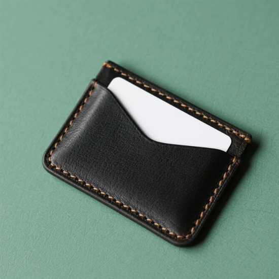 Black Leather Card Holders